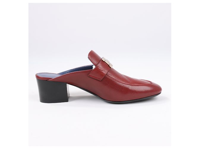 Mule de cuero Constance Hermès Paradis en burdeos, talla 37,5 EU - vista 3