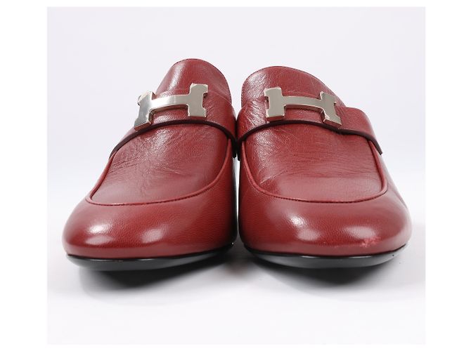 Mule de cuero Constance Hermès Paradis en burdeos, talla 37,5 EU - vista 4
