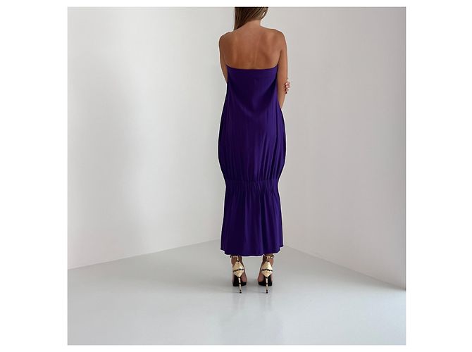 Stella Mc Cartney Stella McCartney Trägerloses Kleid – Herbst 2013 Laufsteg (Look 32) Lila - Ansicht 3