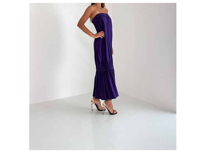 Stella Mc Cartney Stella McCartney Trägerloses Kleid – Herbst 2013 Laufsteg (Look 32) Lila - Ansicht 4