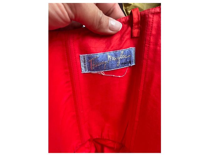 Vestido Thierry Mugler Rojo de Algodón con Corsé Roja - vista 10