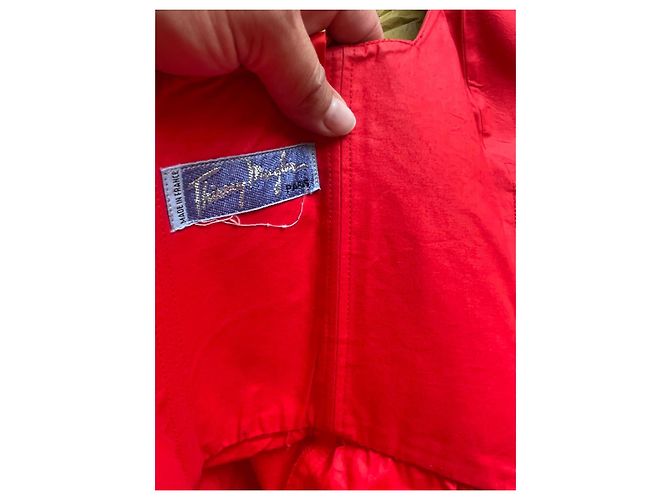 Vestido Thierry Mugler Rojo de Algodón con Corsé Roja - vista 11