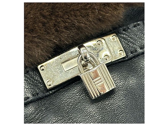 Guanti Hermès Kelly per donne Marrone Nero - vista 7