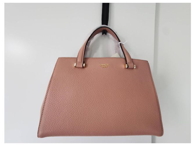 Borsa a mano Lancel in pelle rosa beige pesca - vista 10