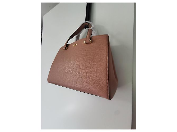 Borsa a mano Lancel in pelle rosa beige pesca - vista 11