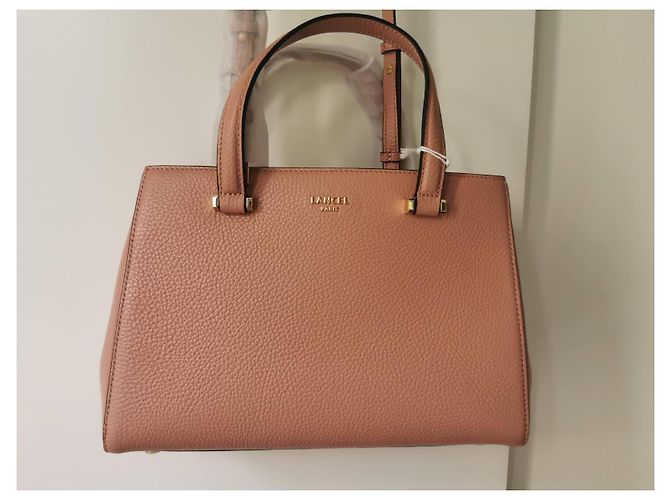 Borsa a mano Lancel in pelle rosa beige pesca - vista 3