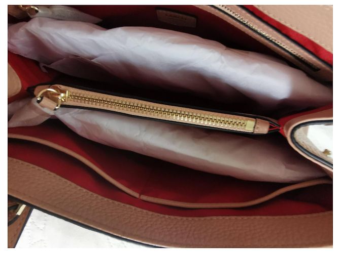 Borsa a mano Lancel in pelle rosa beige pesca - vista 6