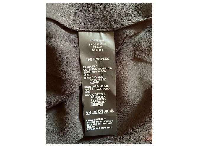 The Kooples Schwarzes Seidenkleid mit Blumenmuster - Ansicht 14