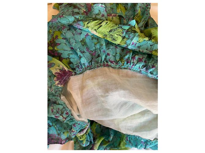 Roberto Cavalli Sommerkleid aus blauer Seide mit Blumenmuster - Ansicht 12