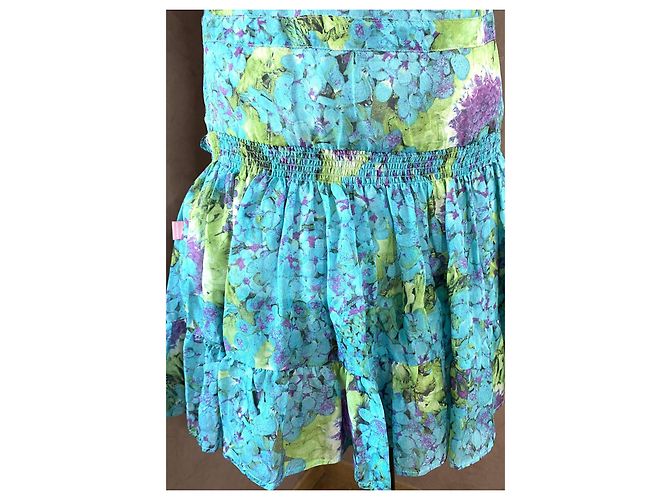 Roberto Cavalli Sommerkleid aus blauer Seide mit Blumenmuster - Ansicht 6