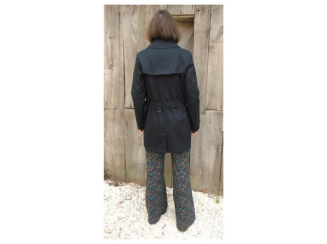 Gabardina corta Burberry London negra de algodón Negro - vista 5