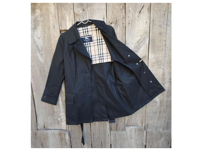 Gabardina corta Burberry London negra de algodón Negro - vista 6