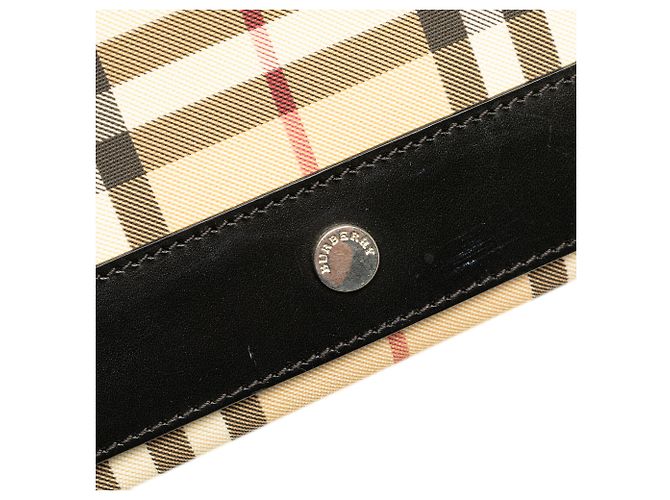Borsa a tracolla in tela con motivo check marrone Burberry Beige - vista 7