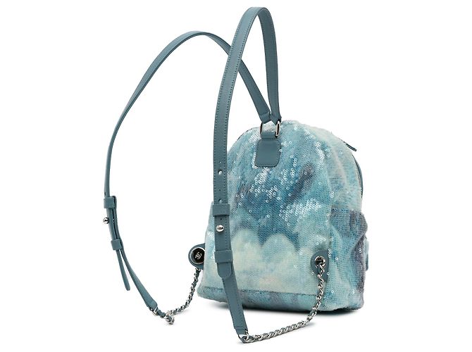 Chanel Blue Mini Sequins and Lambskin Waterfall Backpack Light blue - view 2