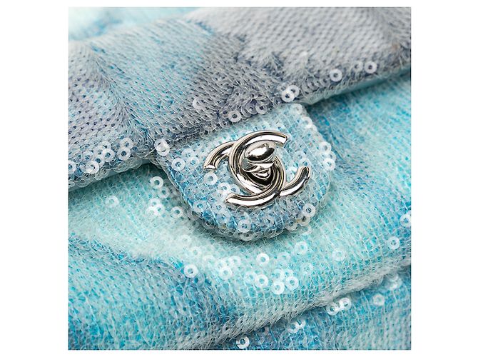 Chanel Blue Mini Sequins and Lambskin Waterfall Backpack Light blue - view 7