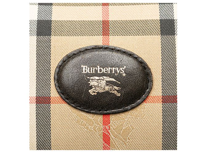 Borsa Boston Burberry in tela beige Haymarket Check - vista 6