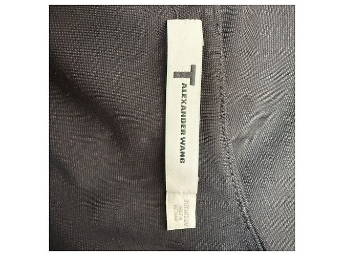 Camiseta de rayón negro con acentos de malla T Alexander Wang - vista 4