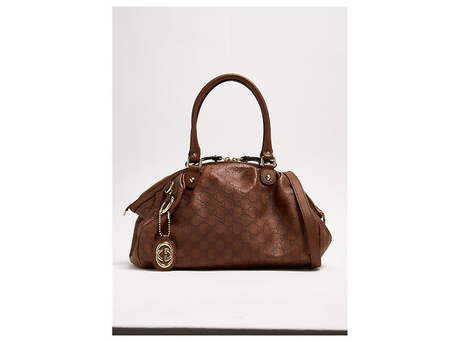 Borsa Boston Medium Sukey in pelle marrone Gucci - vista 9