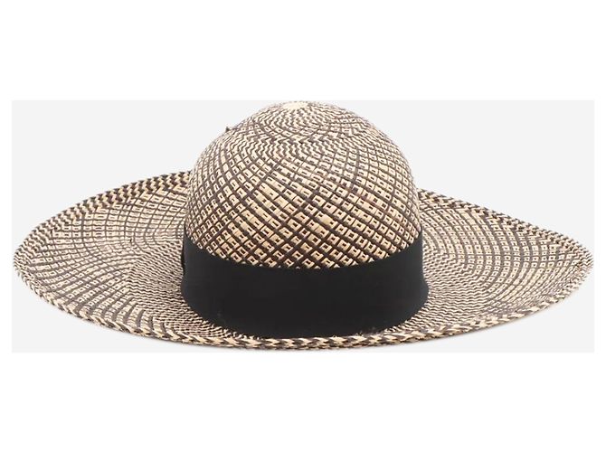 Trim Hermès Cappello da sole in paglia intrecciata neutro - vista 2