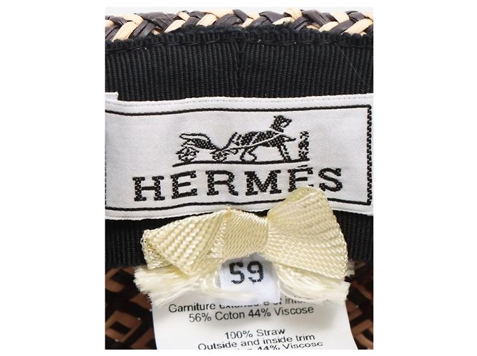 Trim Hermès Cappello da sole in paglia intrecciata neutro - vista 4