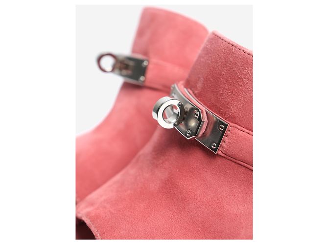 Hermès Sandali Kelly in suede rosa - taglia EU 38 - vista 4