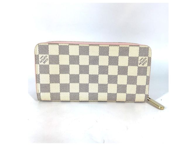Cartera Zippy Damier Azur Louis Vuitton Rosa Blanco - vista 2