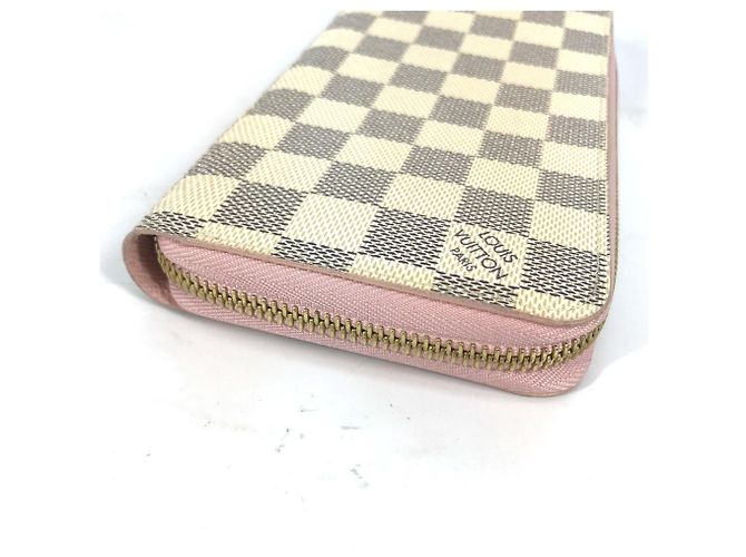 Cartera Zippy Damier Azur Louis Vuitton Rosa Blanco - vista 3
