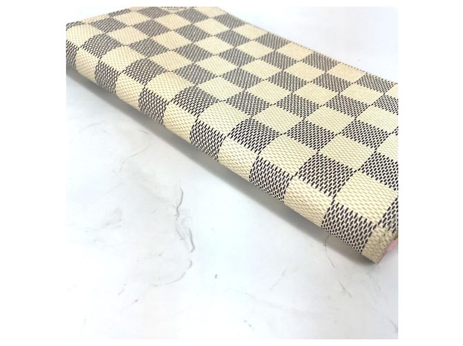 Cartera Zippy Damier Azur Louis Vuitton Rosa Blanco - vista 4