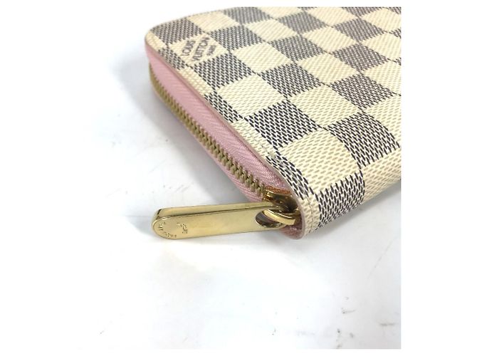 Cartera Zippy Damier Azur Louis Vuitton Rosa Blanco - vista 5