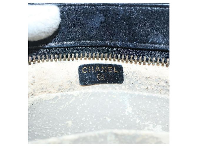 CHANEL Clutch Bicolore Satin Nero CC Auth 136693 - vista 12