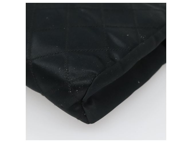 CHANEL Clutch Bicolore Satin Nero CC Auth 136693 - vista 15