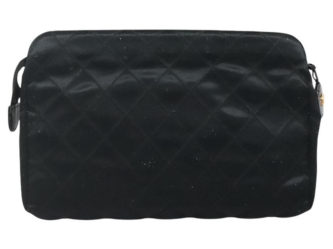 CHANEL Clutch Bicolore Satin Nero CC Auth 136693 - vista 2