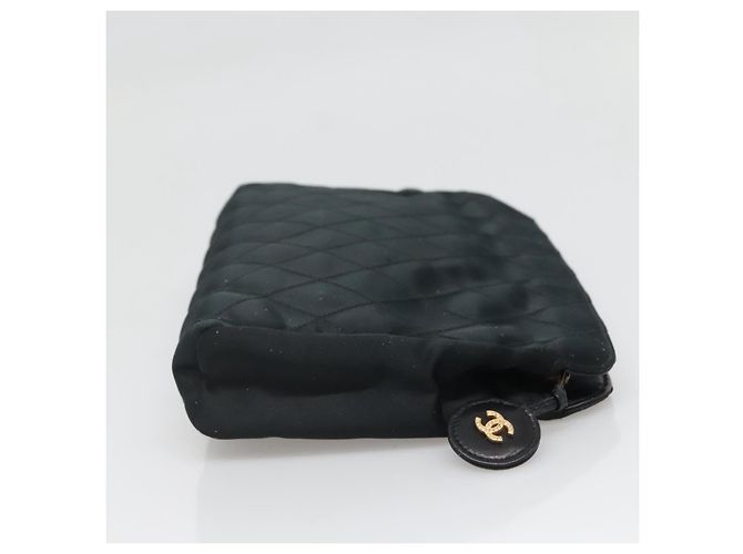 CHANEL Clutch Bicolore Satin Nero CC Auth 136693 - vista 3