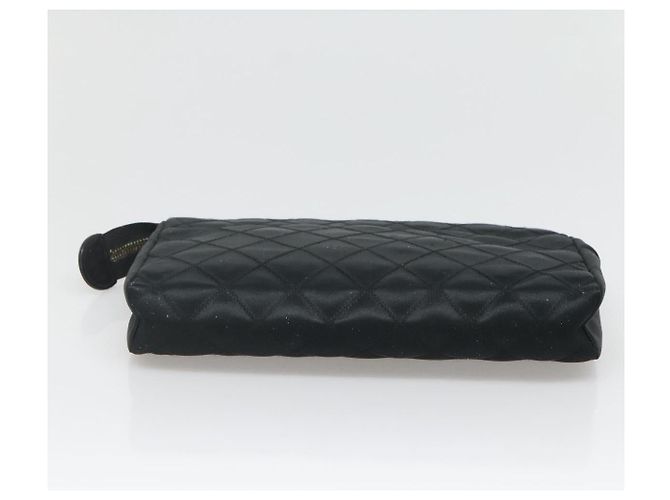 CHANEL Clutch Bicolore Satin Nero CC Auth 136693 - vista 6