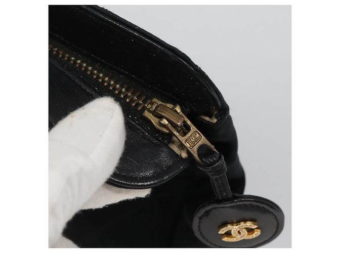 CHANEL Clutch Bicolore Satin Nero CC Auth 136693 - vista 9