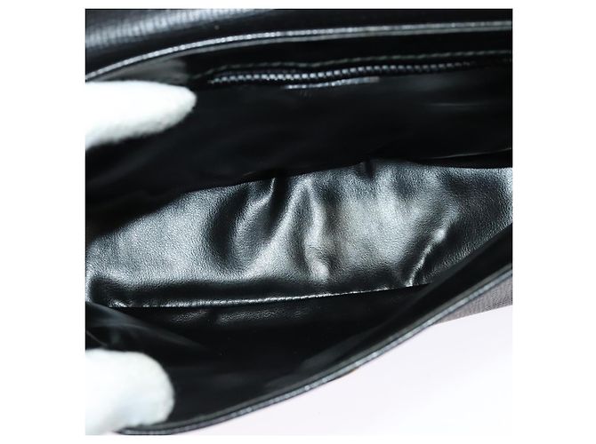 Céline Borsa a Spalla in Pelle Nera e Oro Auth 137436 Nero D'oro - vista 10
