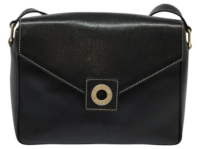 Céline Borsa a Spalla in Pelle Nera e Oro Auth 137436 Nero D'oro - vista 13