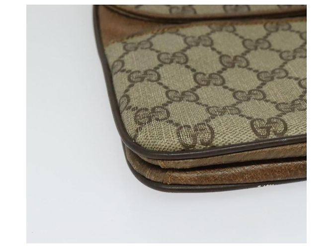 Gucci Borsa a Spalla GG Supreme PVC Beige Oro Auth BA4262 D'oro - vista 14