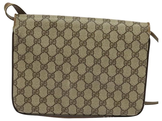 Gucci Borsa a Spalla GG Supreme PVC Beige Oro Auth BA4262 D'oro - vista 2