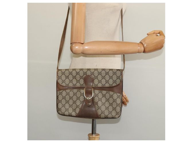 Gucci Borsa a Spalla GG Supreme PVC Beige Oro Auth BA4262 D'oro - vista 22