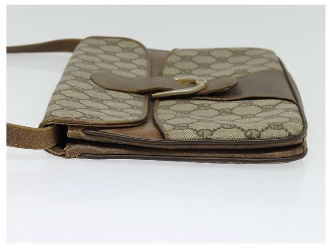 Gucci Borsa a Spalla GG Supreme PVC Beige Oro Auth BA4262 D'oro - vista 3
