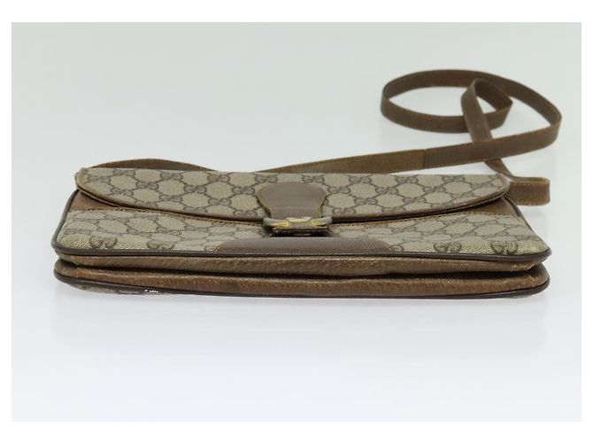 Gucci Borsa a Spalla GG Supreme PVC Beige Oro Auth BA4262 D'oro - vista 5