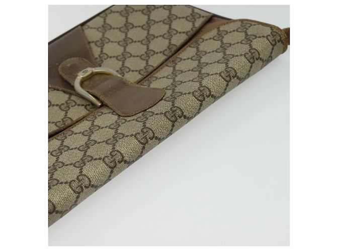 Gucci Borsa a Spalla GG Supreme PVC Beige Oro Auth BA4262 D'oro - vista 6