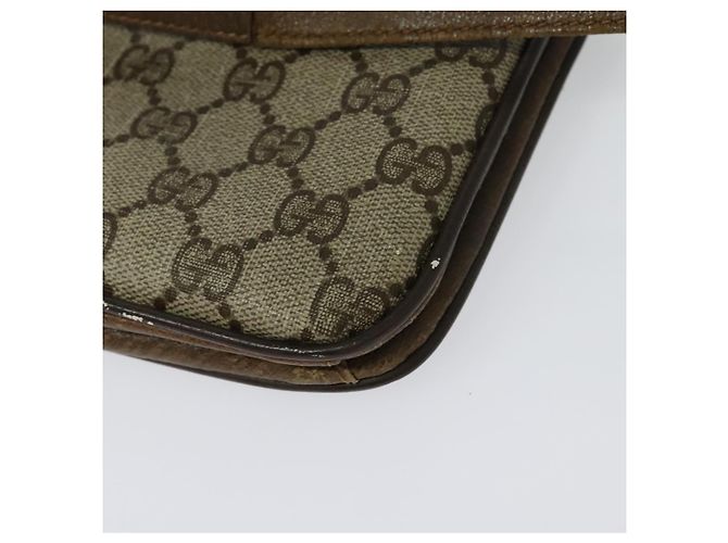 Gucci Borsa a Spalla GG Supreme PVC Beige Oro Auth BA4262 D'oro - vista 9