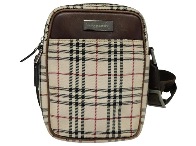Borsa a Spalla Nova Check in Tela Beige e Argento di BURBERRY Auth bs28525 - vista 13