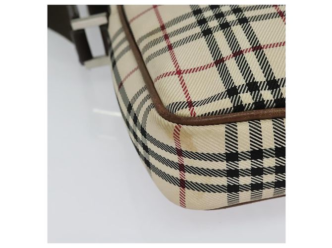 Borsa a Spalla Nova Check in Tela Beige e Argento di BURBERRY Auth bs28525 - vista 14