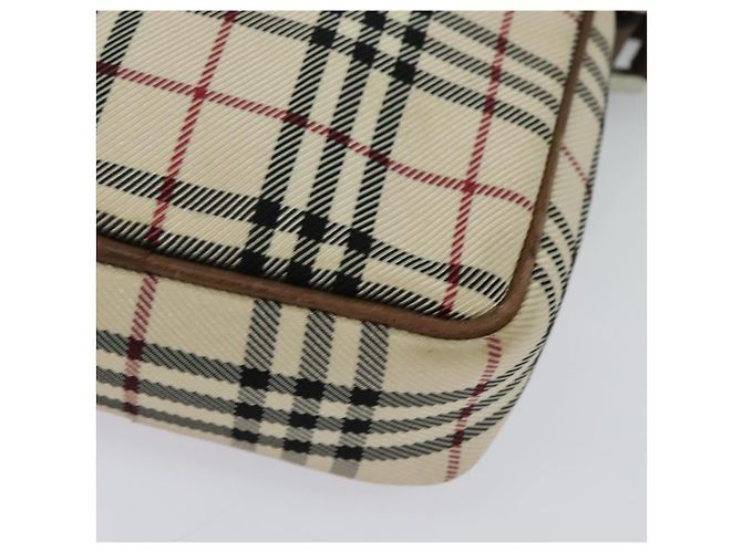 Borsa a Spalla Nova Check in Tela Beige e Argento di BURBERRY Auth bs28525 - vista 15