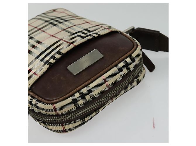 Borsa a Spalla Nova Check in Tela Beige e Argento di BURBERRY Auth bs28525 - vista 6