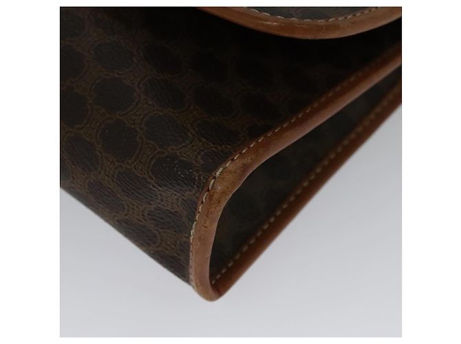 Céline Borsa a Spalla in Tela Macadam CELINE in Pelle PVC Marrone Oro Auth 137130 D'oro - vista 15