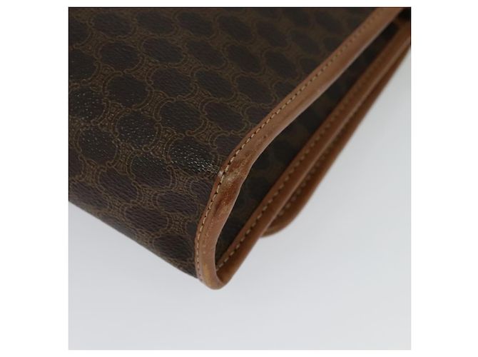 Céline Borsa a Spalla in Tela Macadam CELINE in Pelle PVC Marrone Oro Auth 137130 D'oro - vista 17